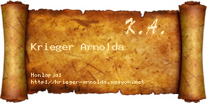 Krieger Arnolda névjegykártya